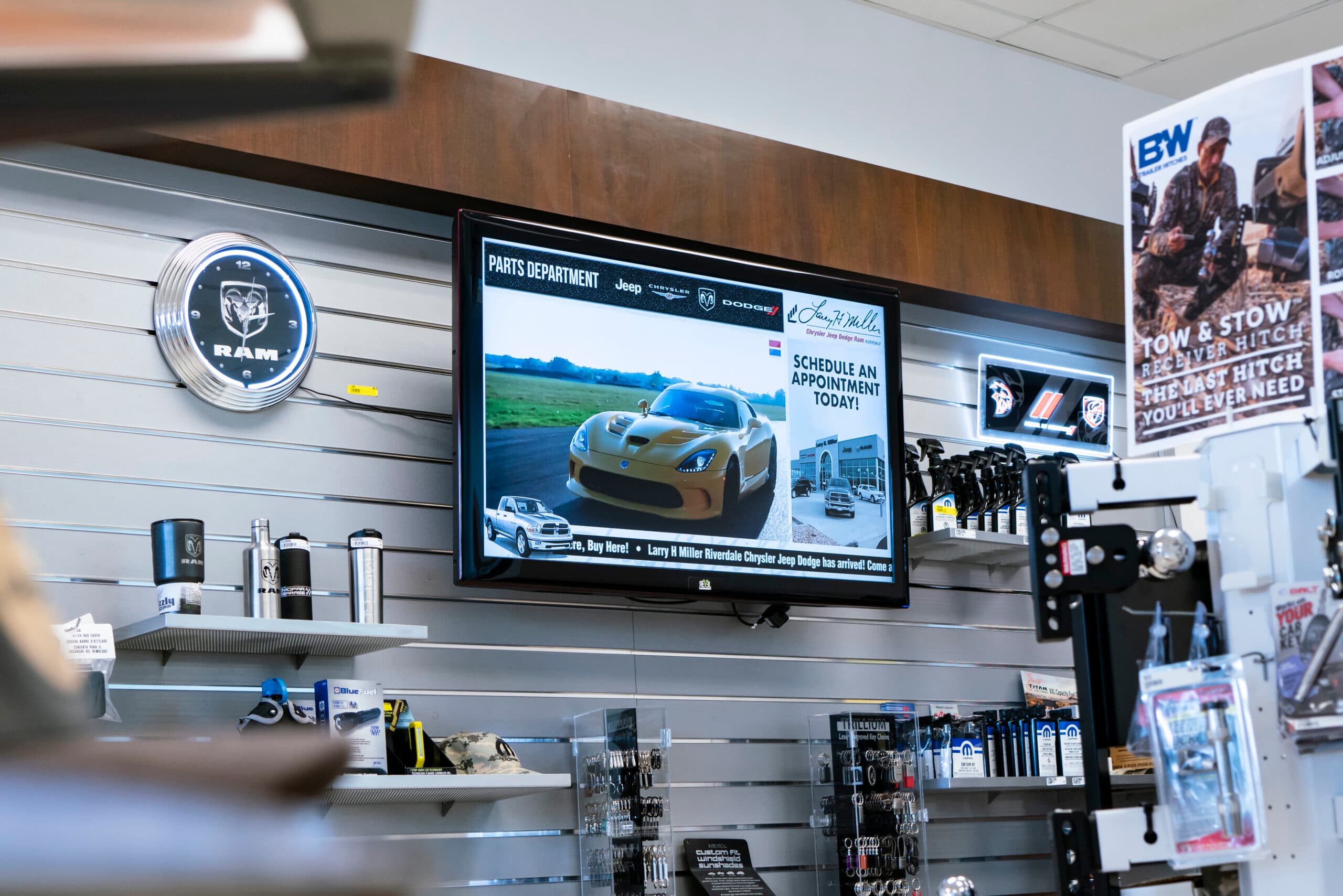 Automotive digital signage installation