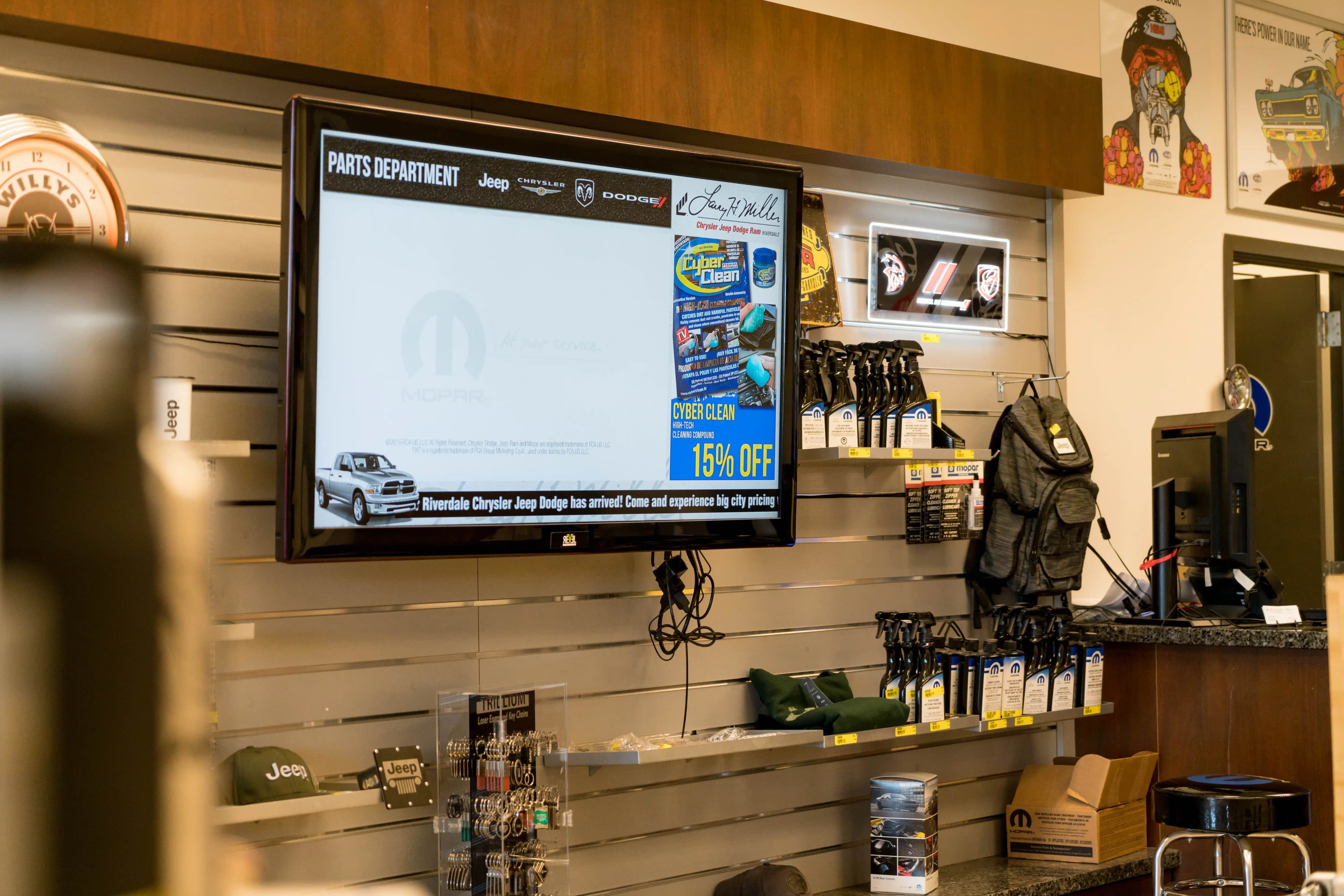 Automotive digital display in a customer-facing environment
