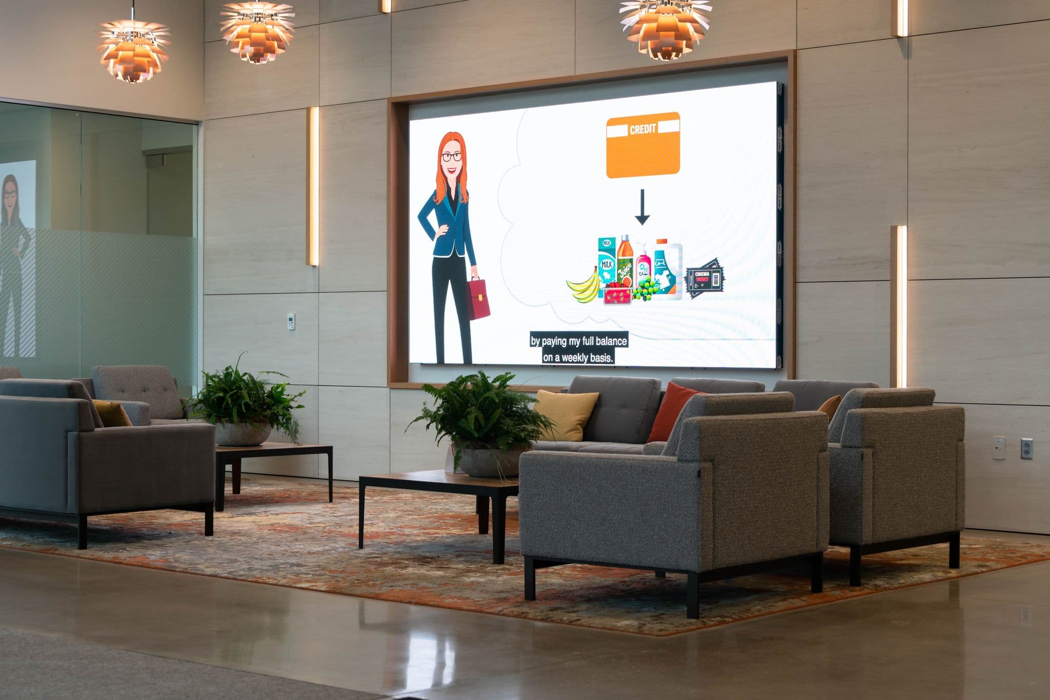 Brand and service messaging on digital screens