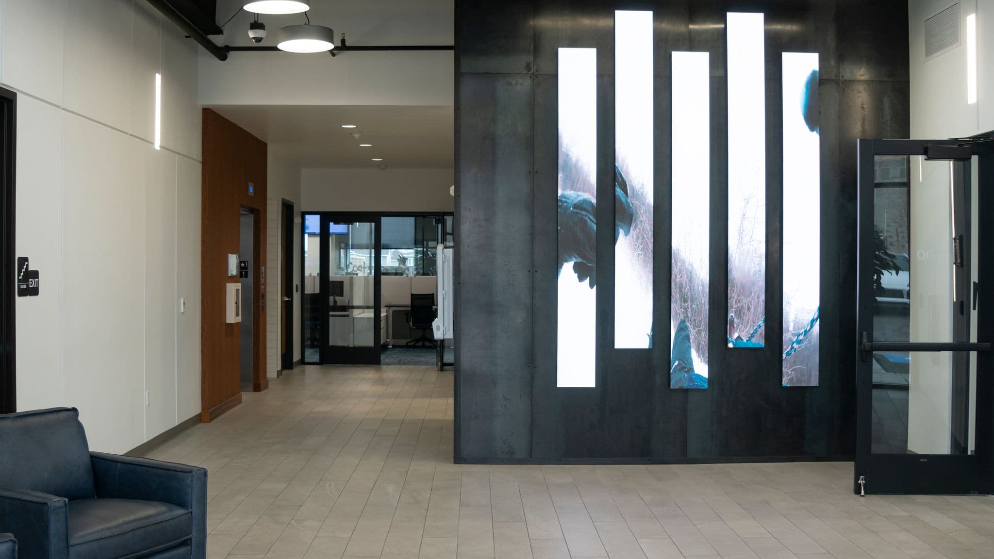 Corporate lobby digital display wall