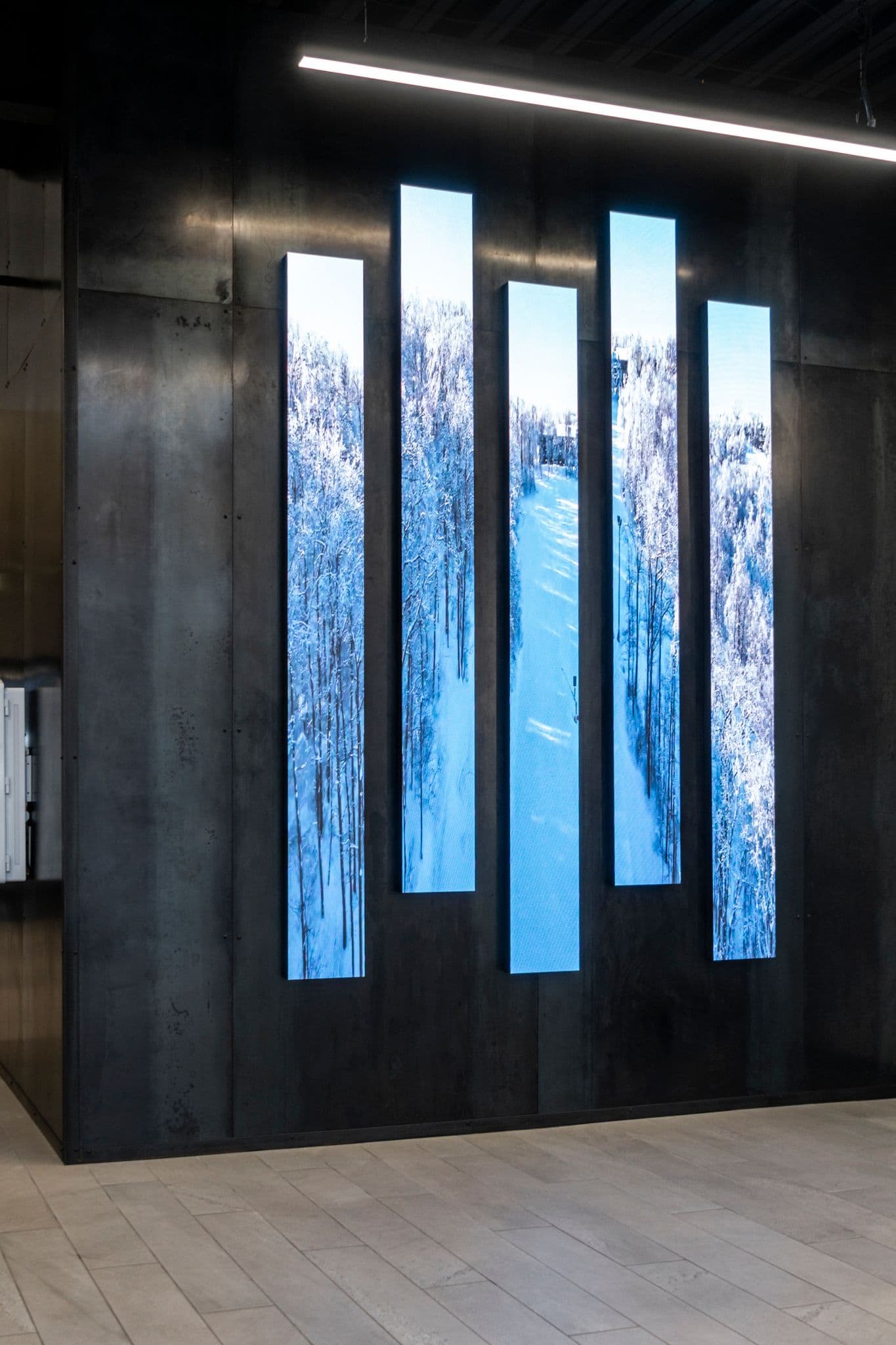 Office display content in reception area