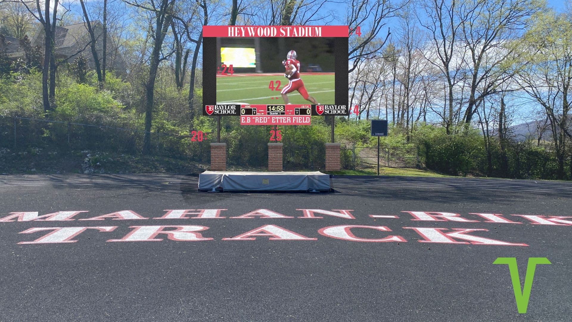 Outdoor school athletics digital board signage