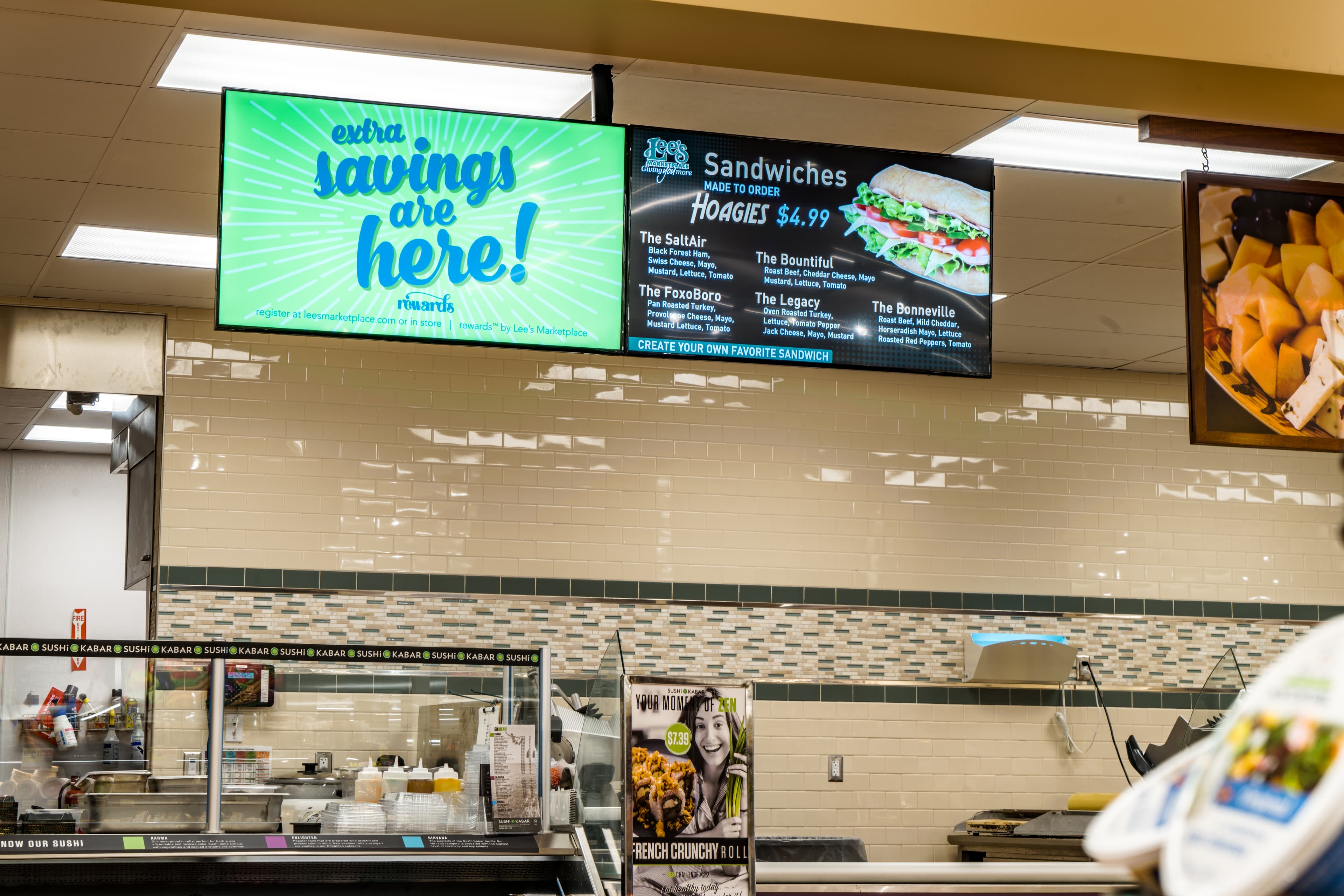 Grocery in-store digital banner above aisles