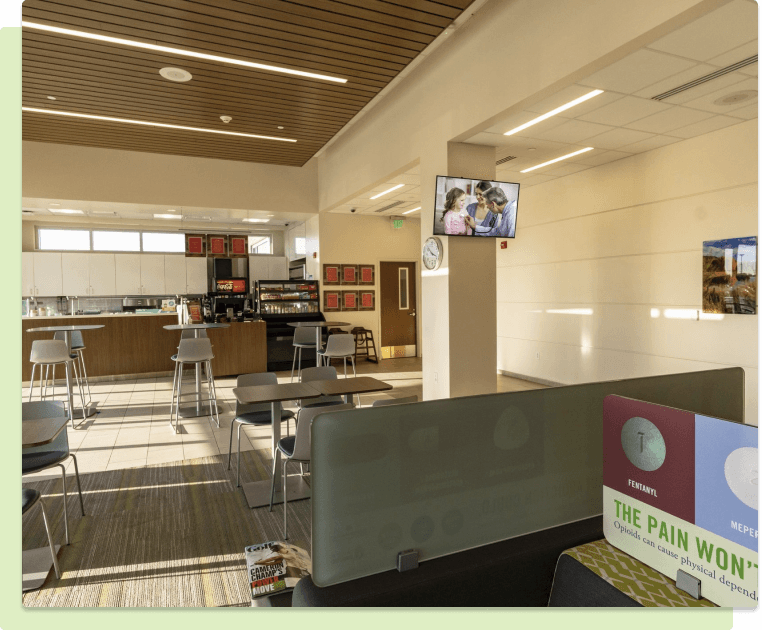 Healthcare digital signage campaign visuals