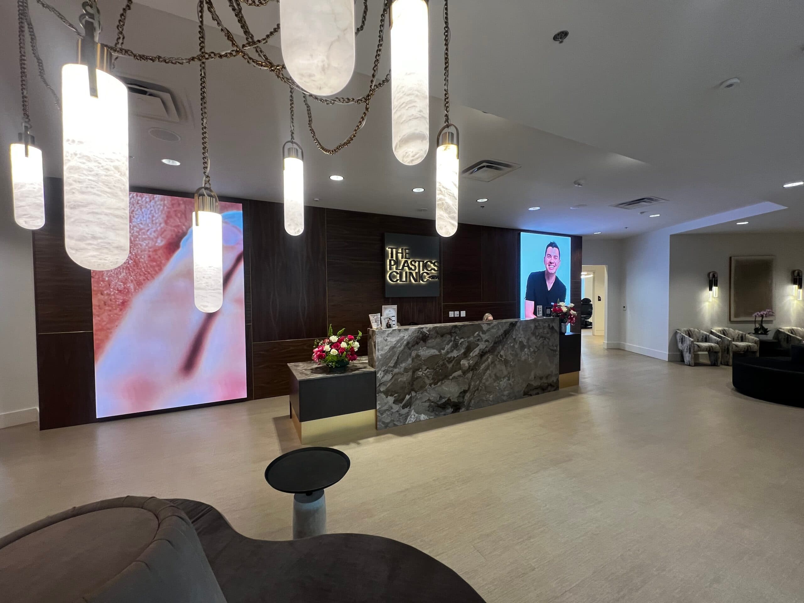 Med spa mission and branding display screen