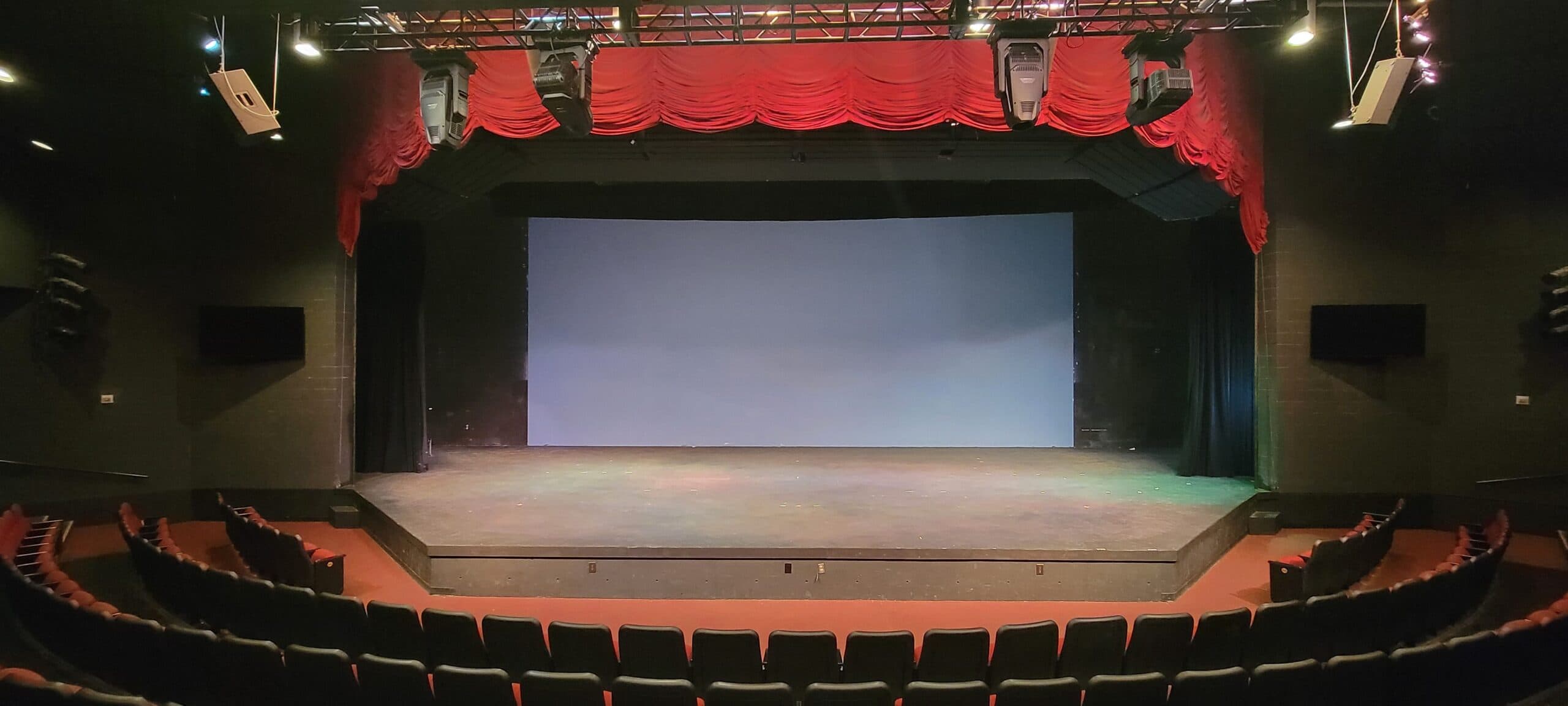 Public venue stage before digital signage upgrade