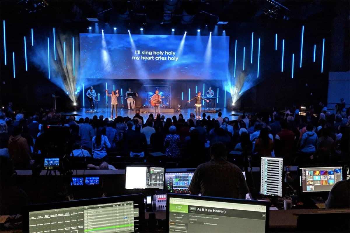 Large format LED display in a worship environment