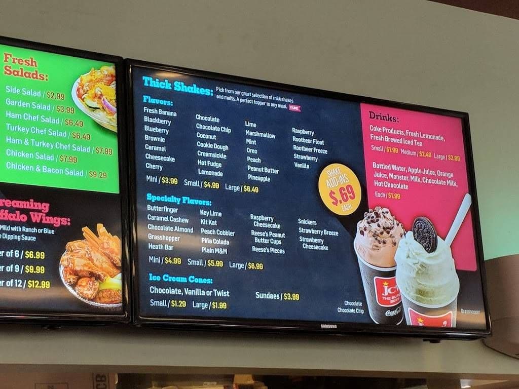Restaurant digital menu board with combo and drinks content