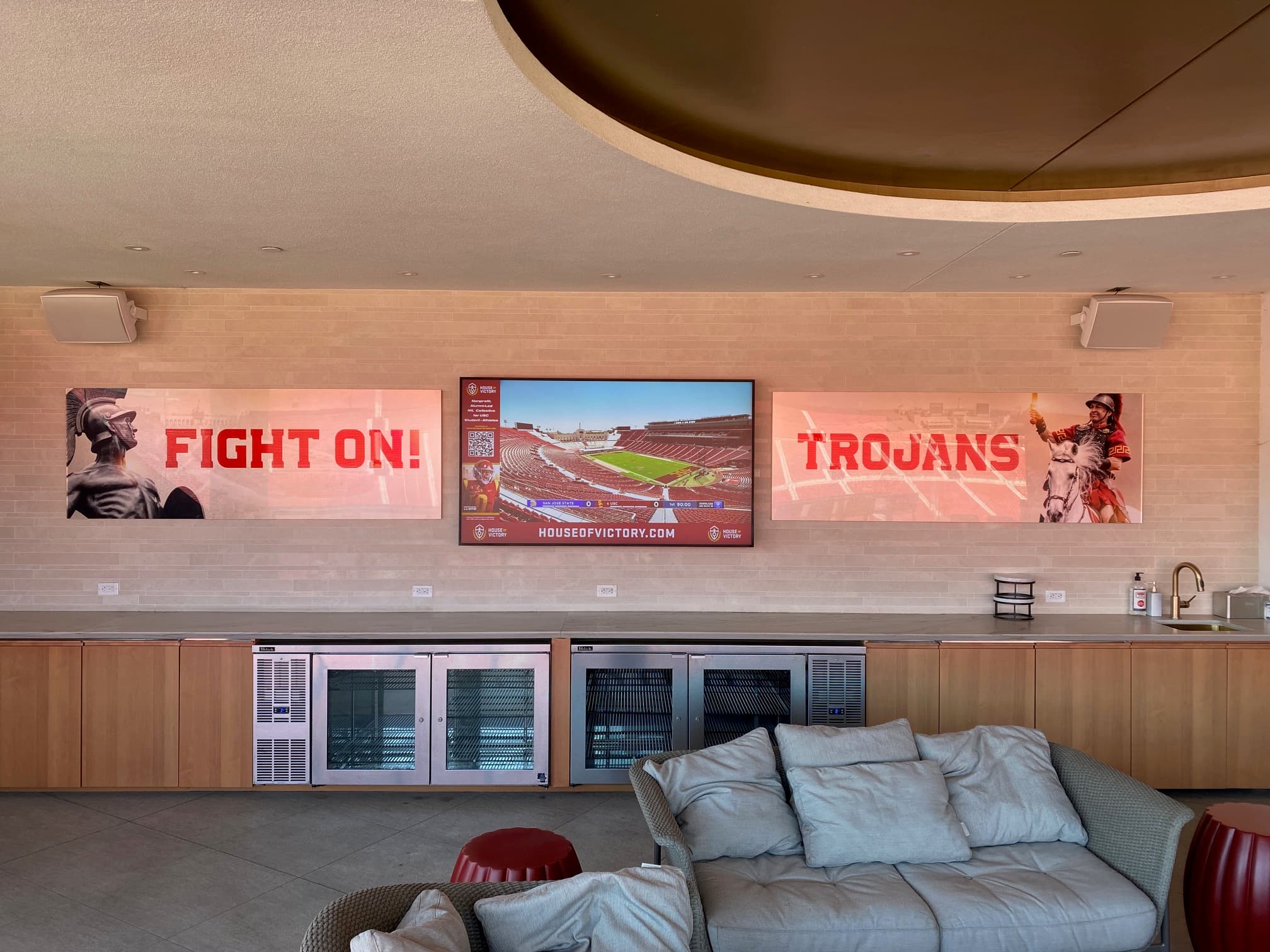 Stadium food service menu board installation