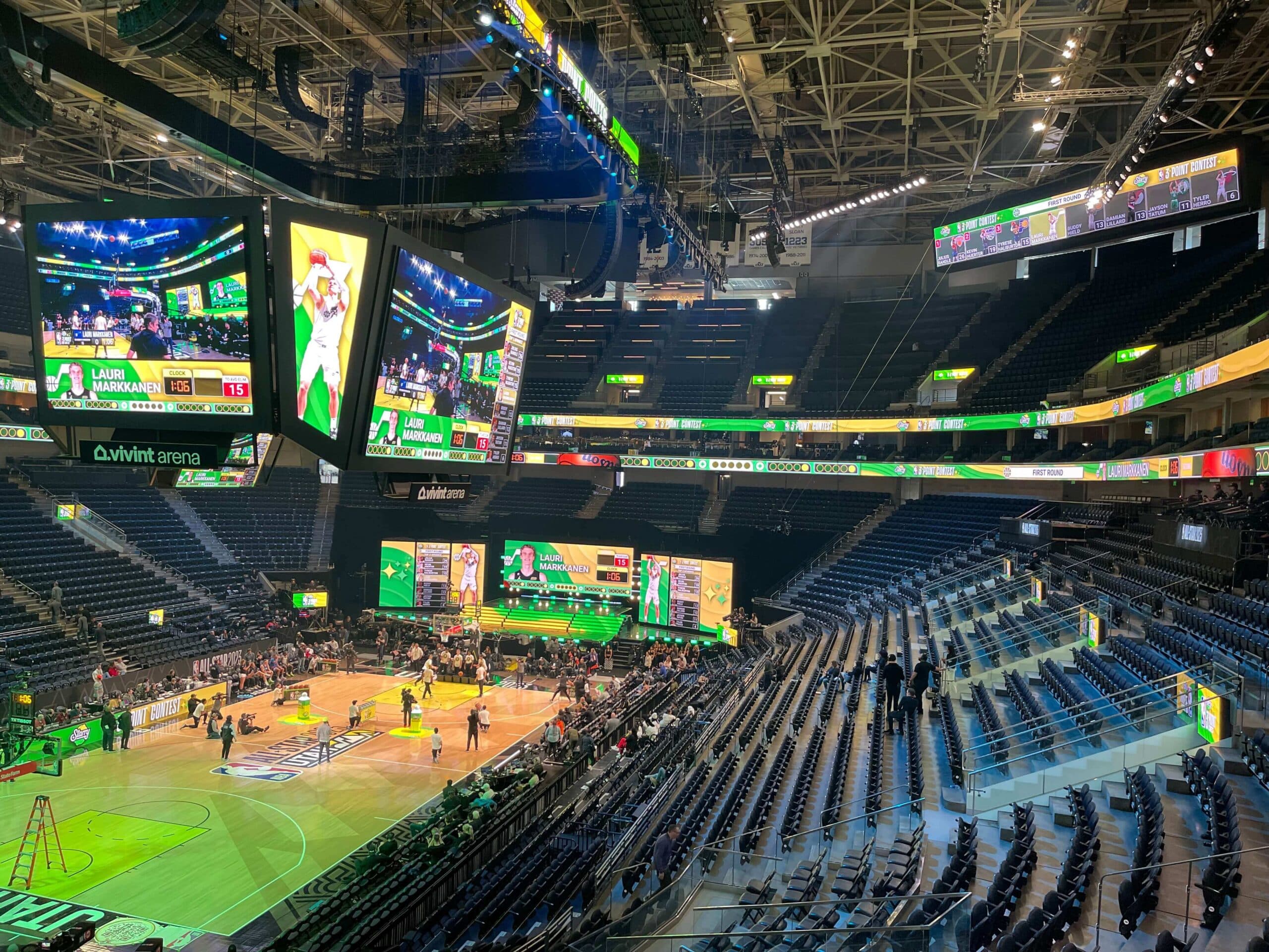 Arena center-hung display content